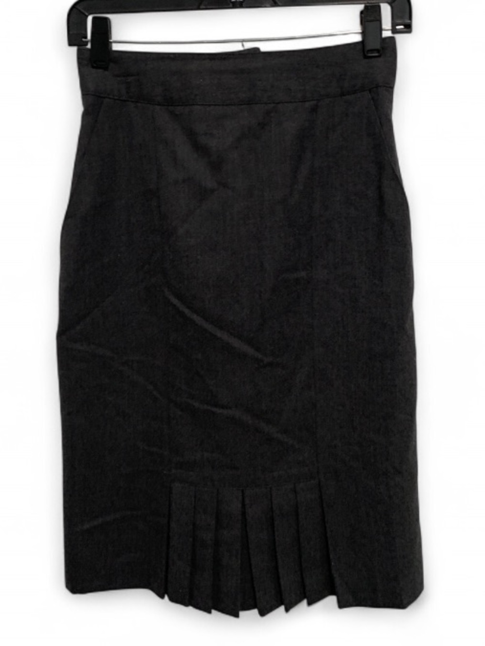 Vintage George Simonton Dark Gray Pleated Hem Pencil Skirt